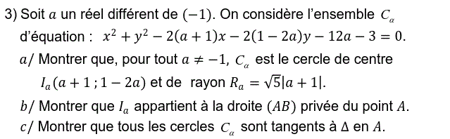 Géométrie analytique: Exercice 42