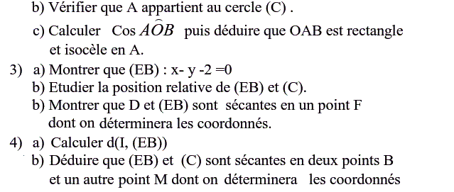 Géométrie analytique: Exercice 72