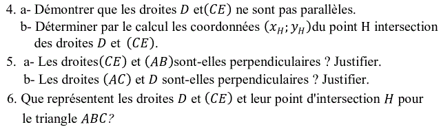 Géométrie analytique: Exercice 37