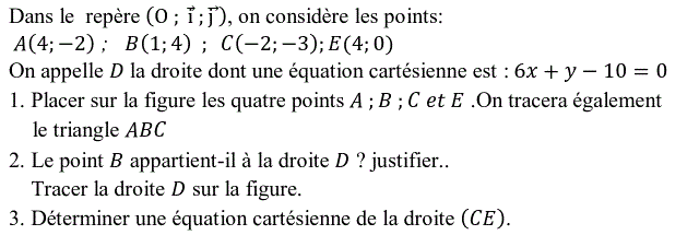 Géométrie analytique: Exercice 37