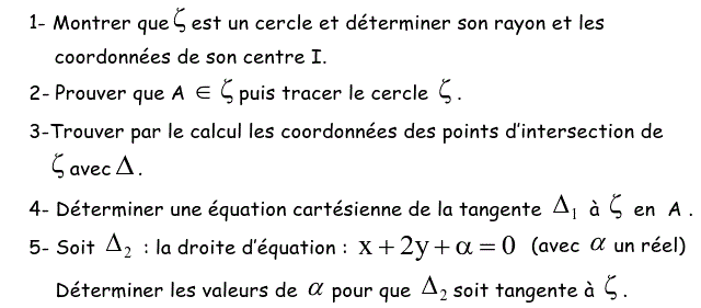 Géométrie analytique: Exercice 76