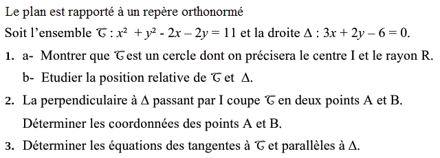 Géométrie analytique: Exercice 27
