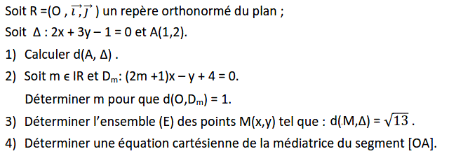 Géométrie analytique: Exercice 28