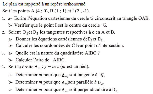 Géométrie analytique: Exercice 57