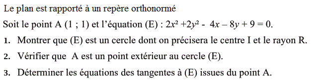 Géométrie analytique: Exercice 31