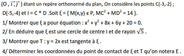 Géométrie analytique: Exercice 25