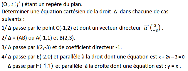 Géométrie analytique: Exercice 29