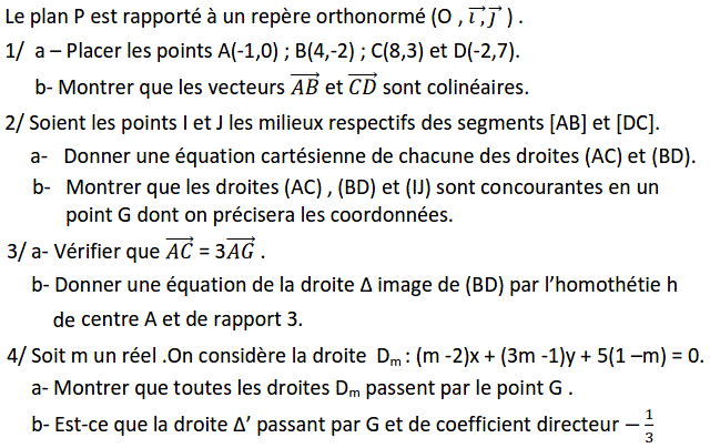 Géométrie analytique: Exercice 57