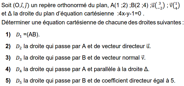 Géométrie analytique: Exercice 31