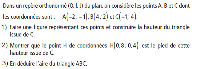 Géométrie analytique: Exercice 19