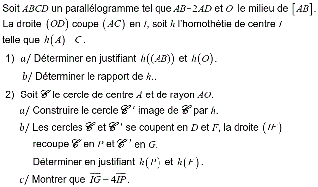 Homotheties: Exercice 31