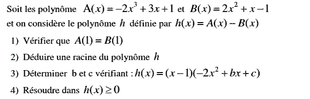 Notion de polynômes: Exercice 13