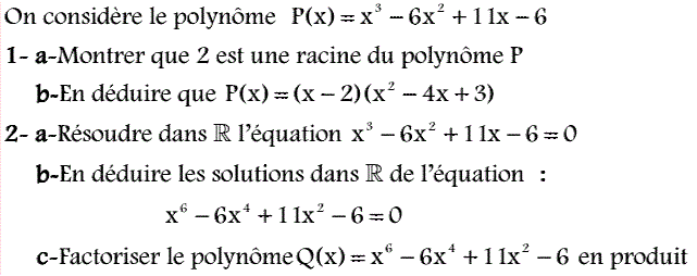 Notion de polynômes: Exercice 58