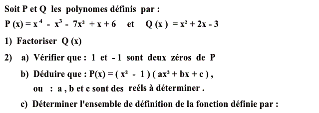 Notion de polynômes: Exercice 55