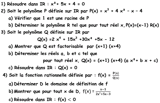 Notion de polynômes: Exercice 53