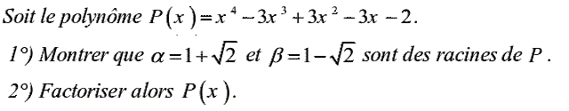 Notion de polynômes: Exercice 3