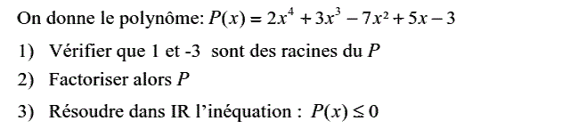 Notion de polynômes: Exercice 2