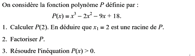 Notion de polynômes: Exercice 6