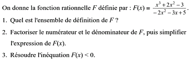 Notion de polynômes: Exercice 8