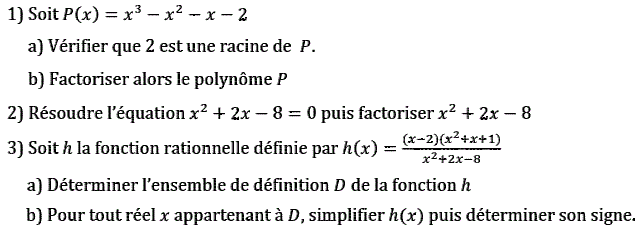 Notion de polynômes: Exercice 23