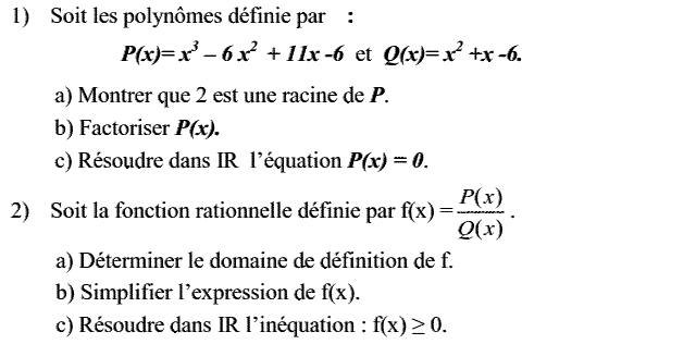 Notion de polynômes: Exercice 15