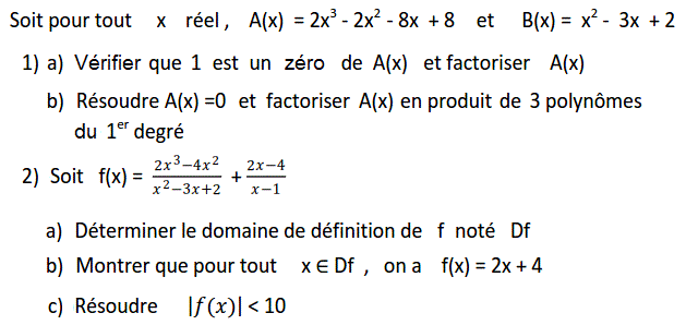 Notion de polynômes: Exercice 30