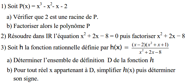 Notion de polynômes: Exercice 28