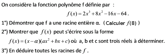 Notion de polynômes: Exercice 11