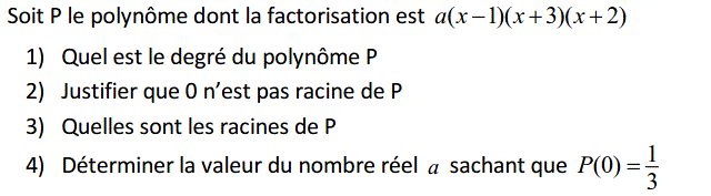 Notion de polynômes: Exercice 10