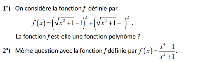 Notion de polynômes: Exercice 19