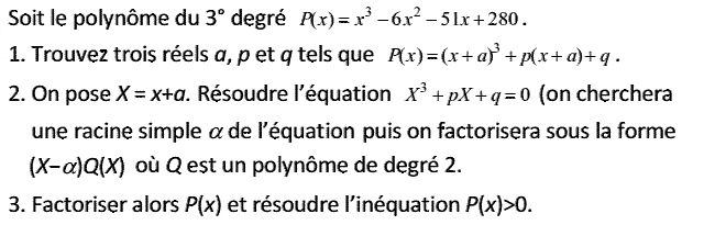 Notion de polynômes: Exercice 29