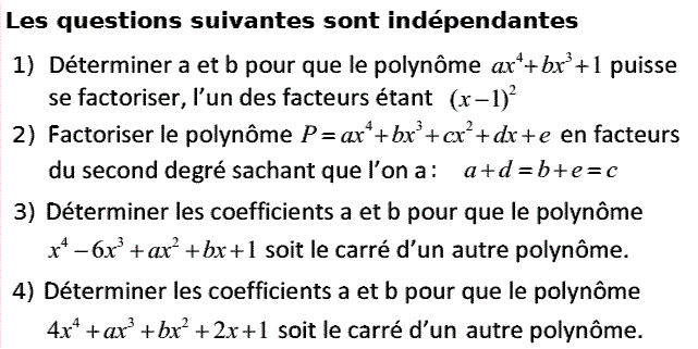 Notion de polynômes: Exercice 17