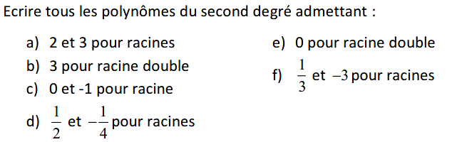 Notion de polynômes: Exercice 16