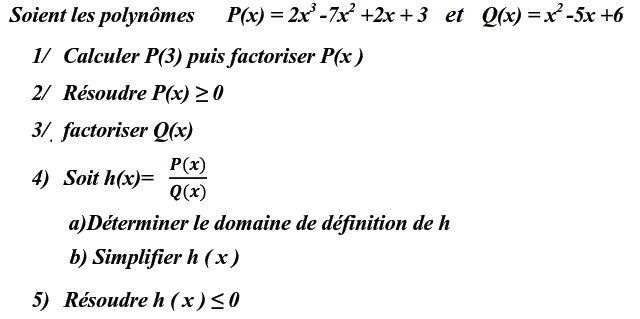 Notion de polynômes: Exercice 26