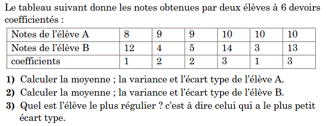 Statistiques: Exercice 10