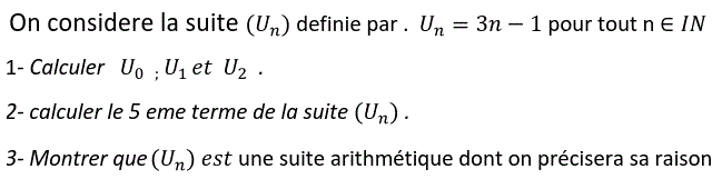 Suites: Exercice 1
