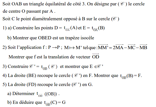 Translations: Exercice 29