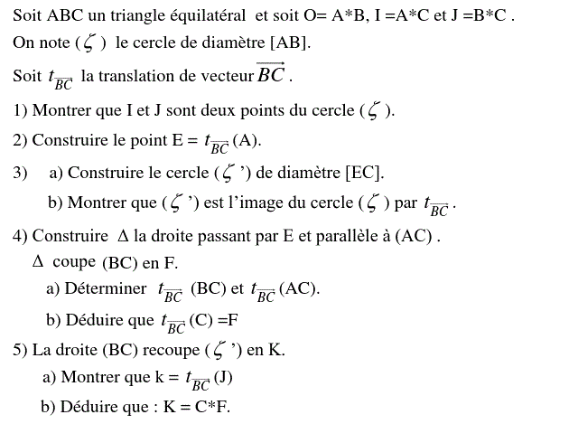 Translations: Exercice 30