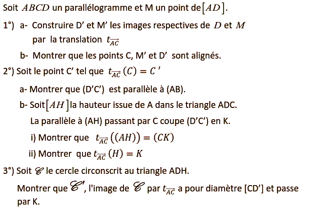 Translations: Exercice 17