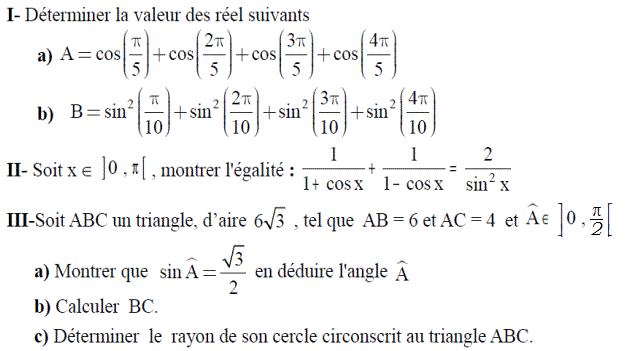 Trigonométrie: Exercice 20