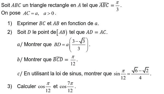 Trigonométrie: Exercice 17