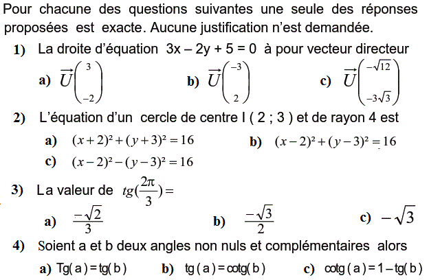 Trigonométrie: Exercice 12