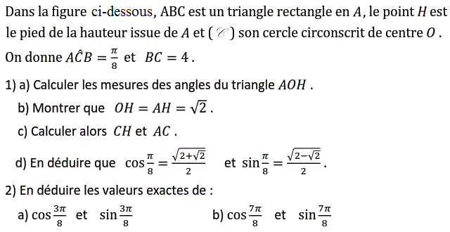 Trigonométrie: Exercice 23