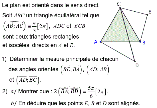 Angles orientés: Exercice 7