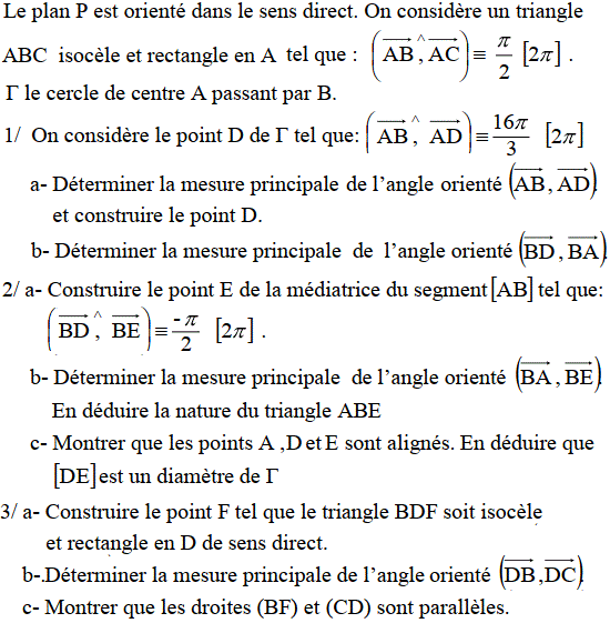 Angles orientés: Exercice 54