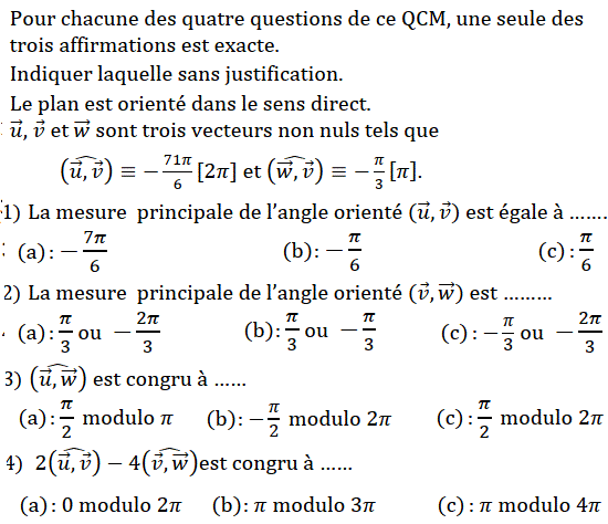 Angles orientés: Exercice 19