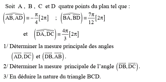 Angles orientés: Exercice 7