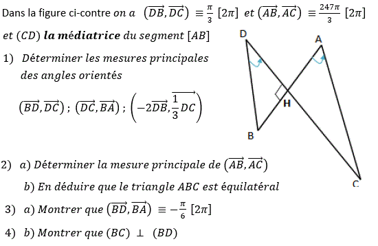 Angles orientés: Exercice 12