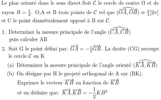 Angles orientés: Exercice 62