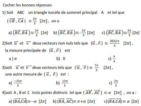 Angles orientés: Exercice 8